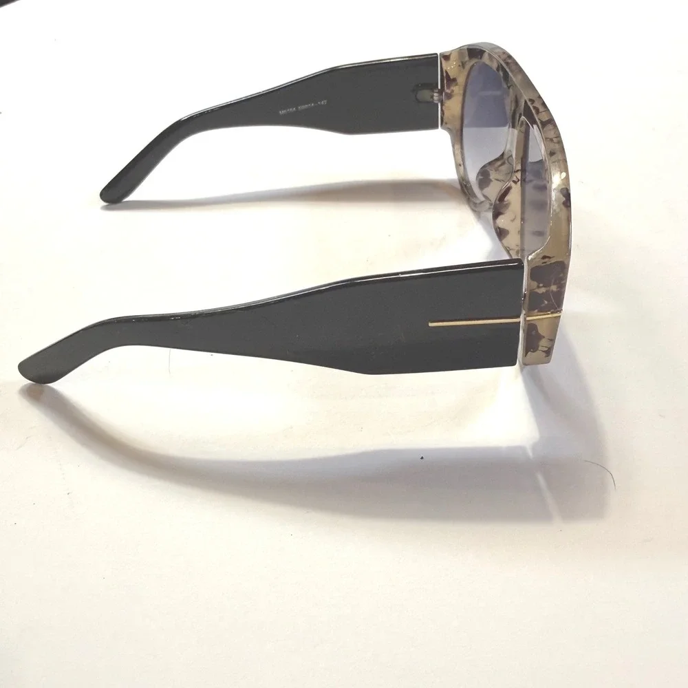 Oversized Shield Aviator Sunglasses Marble Tortoise Gradient Lens M6154 Gold T